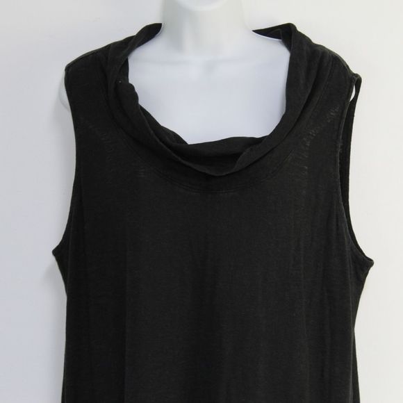 Eileen Fisher black slub knit two pocket dress XL - Picture 3 of 11